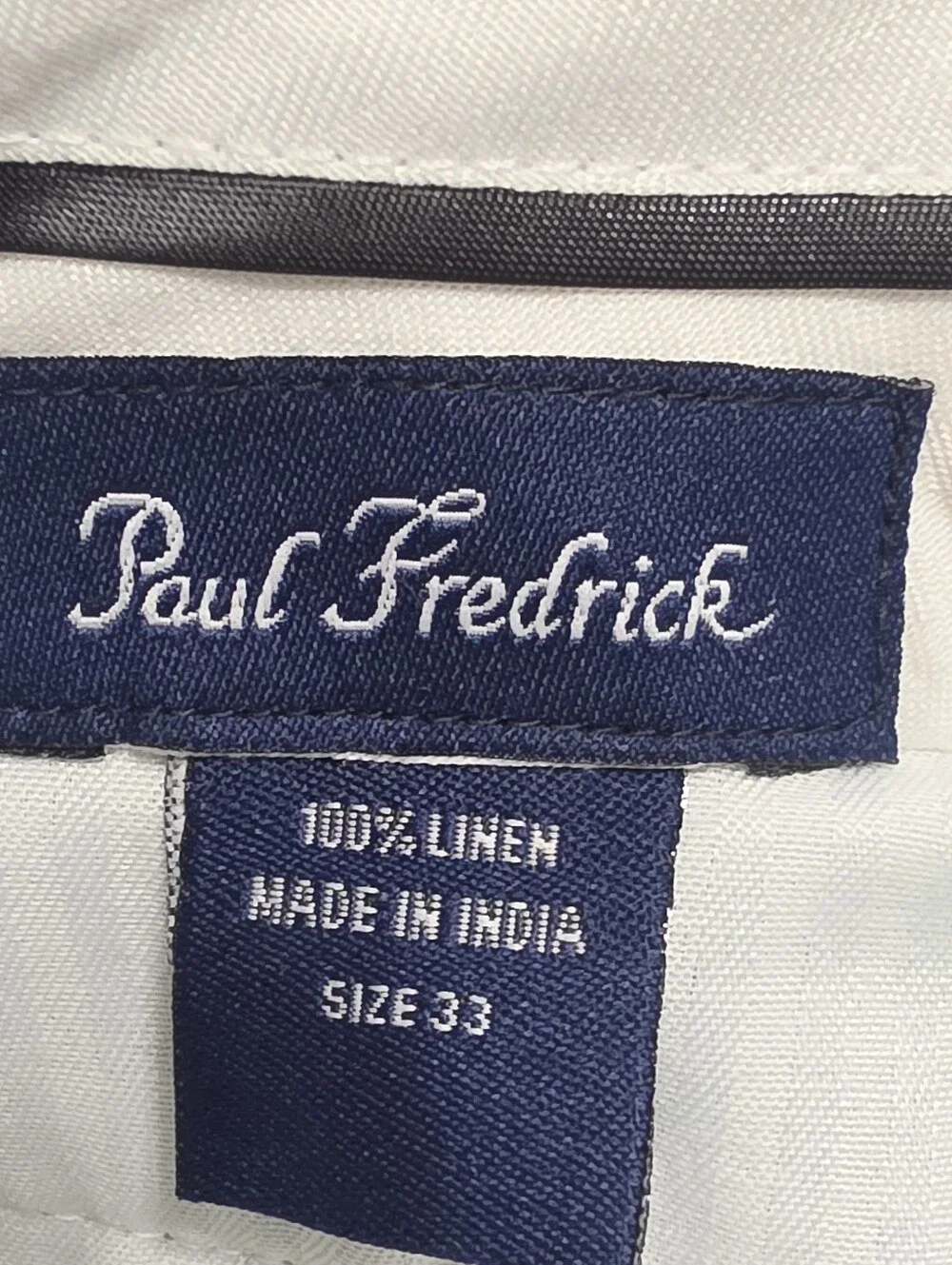 Paul Fredrick Green Linen Pants Slacks Sz 33X28 Flat Front